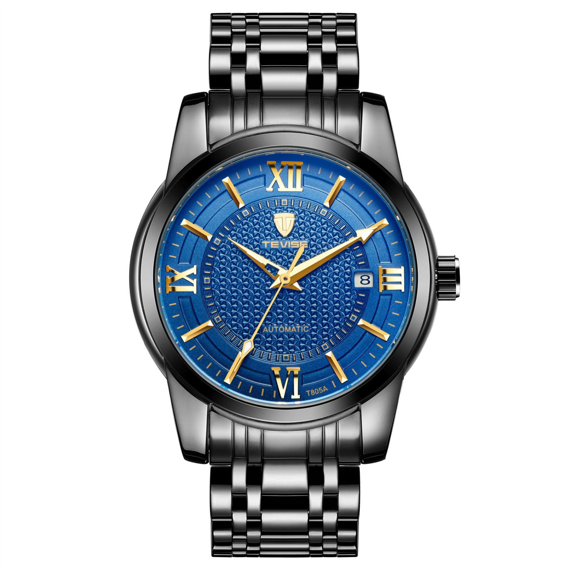 瑞士tevise特威斯手表全自动机械表夜光日历男表防水时尚休闲男士腕表