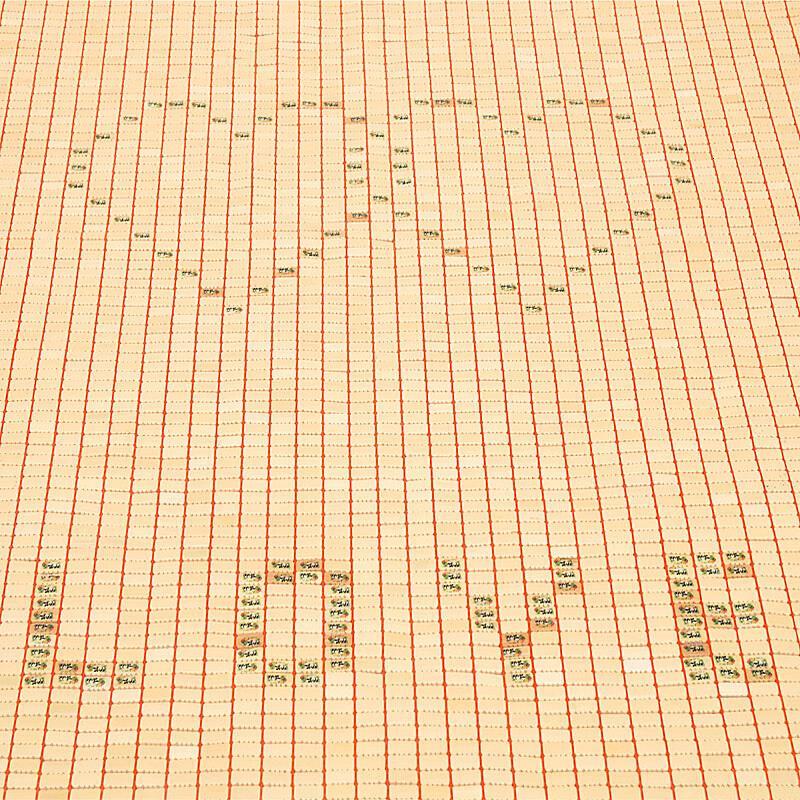 夏季麻将凉席新款碳化麻将席1.8米床双人1.5m学生宿舍折叠竹凉席中国红菱形款爱心款随机
