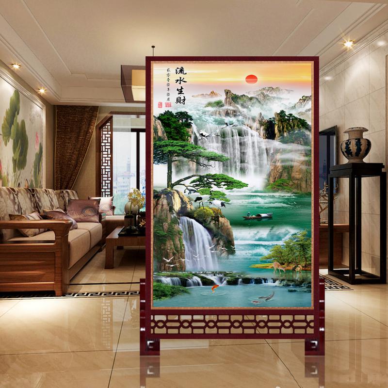 BONJEAN现代中式实木屏风隔断客厅小户型办公室玄关隔断装饰座屏高清大图