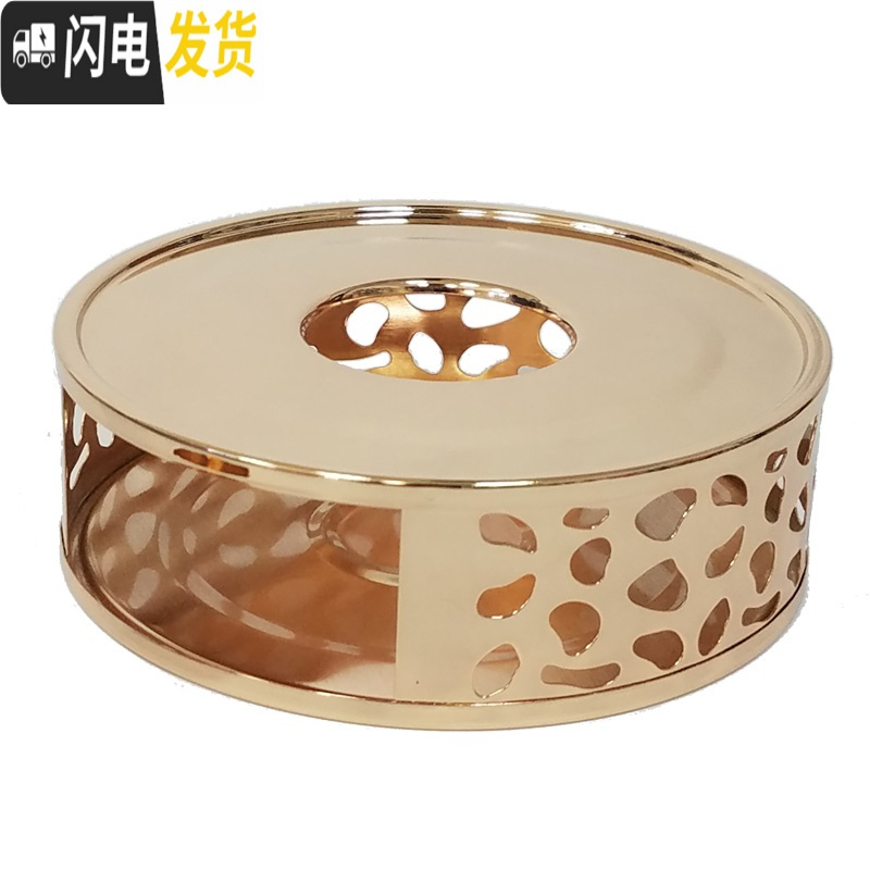 三维工匠不锈钢茶蜡烛保温茶器花茶壶茶具带杯套装加热底座茶壶煮茶温茶炉 1245金色