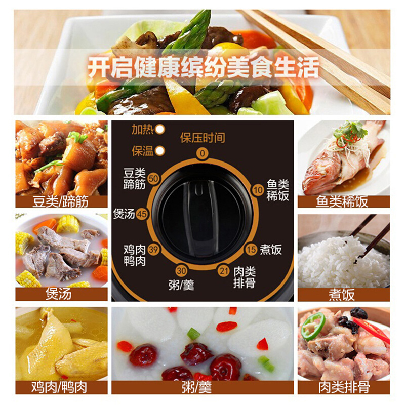 美的(Midea)MY-12CH402A/W12PCH402E 一键旋钮操作 大双层防堵罩机械式4升电压力锅 补贴