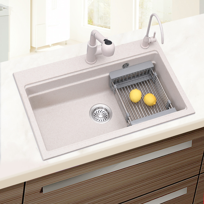 石英石水槽大单槽花岗岩洗菜盆家用厨房台下盆洗碗水池洗碗槽水盆参数