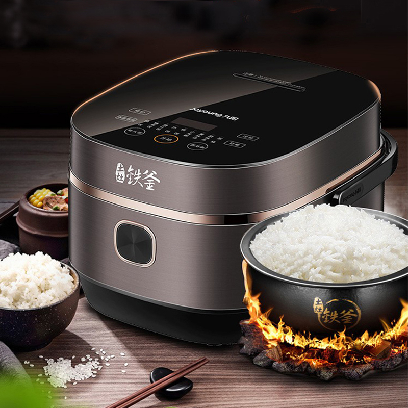 九阳(Joyoung) 电饭煲F-40T25 4L家用智能IH电饭锅 土灶铁釜煮粥锅 电磁加热电饭煲 浅锖色 触屏操作