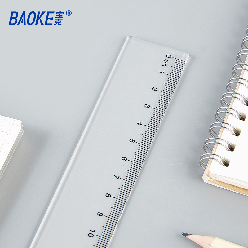 宝克(BAOKE)30cm直尺 办公通用直尺透明尺子 RU2030 1把