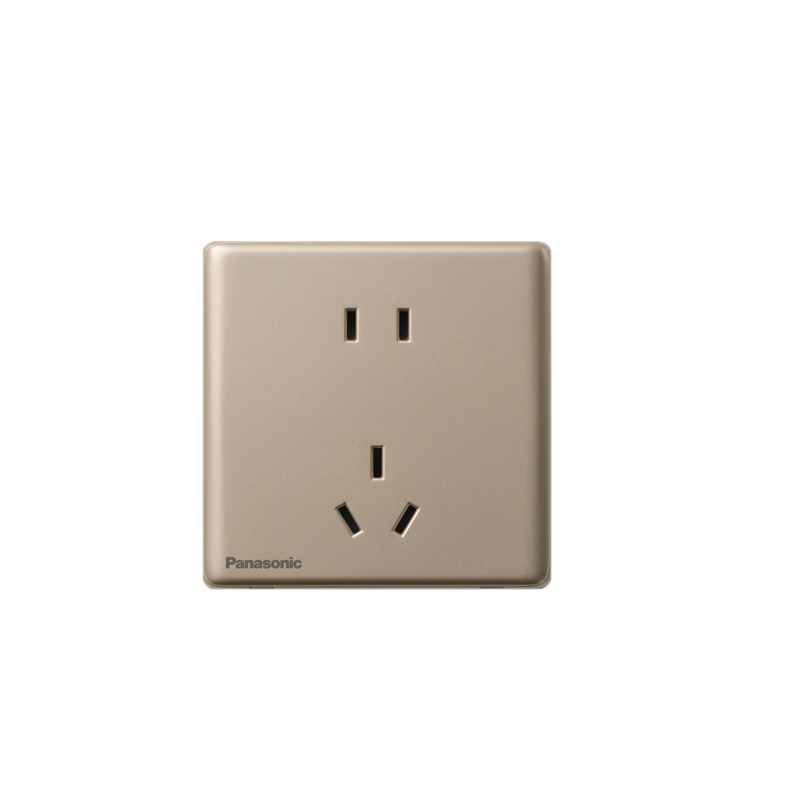 松下(Panasonic)致域香槟金开关插座86型五孔电源插座家用16A空调插单联单控双联多控网络面板WYT122MYZ高清大图