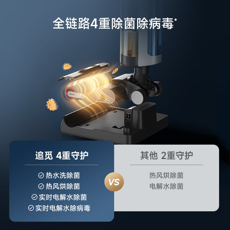 追觅H20超能版无线智能家用除菌扫地洗地机手持吸尘器洗涤洗拖一体拖地机 自动清洗热风烘干贴边清洁