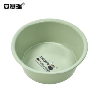 安赛瑞 塑料水盆 加厚清洗盆 工厂食堂车间圆形洗脸盆 小号 绿色710815