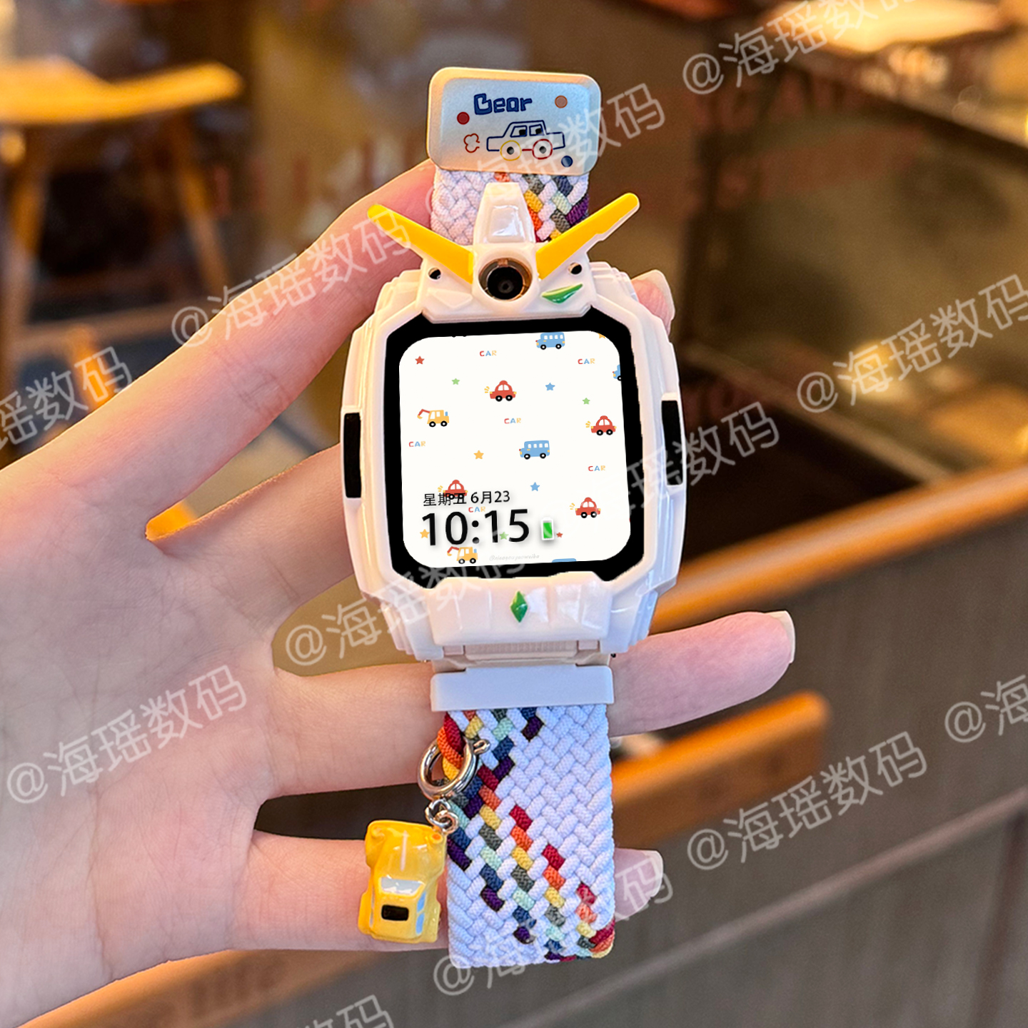 【炫酷汽车】适用于小天才电话手表表带z11/z10/z9编织尼龙z8/z7保护套z6pro/d3儿童磁吸秋冬款3139g 白彩套 z6