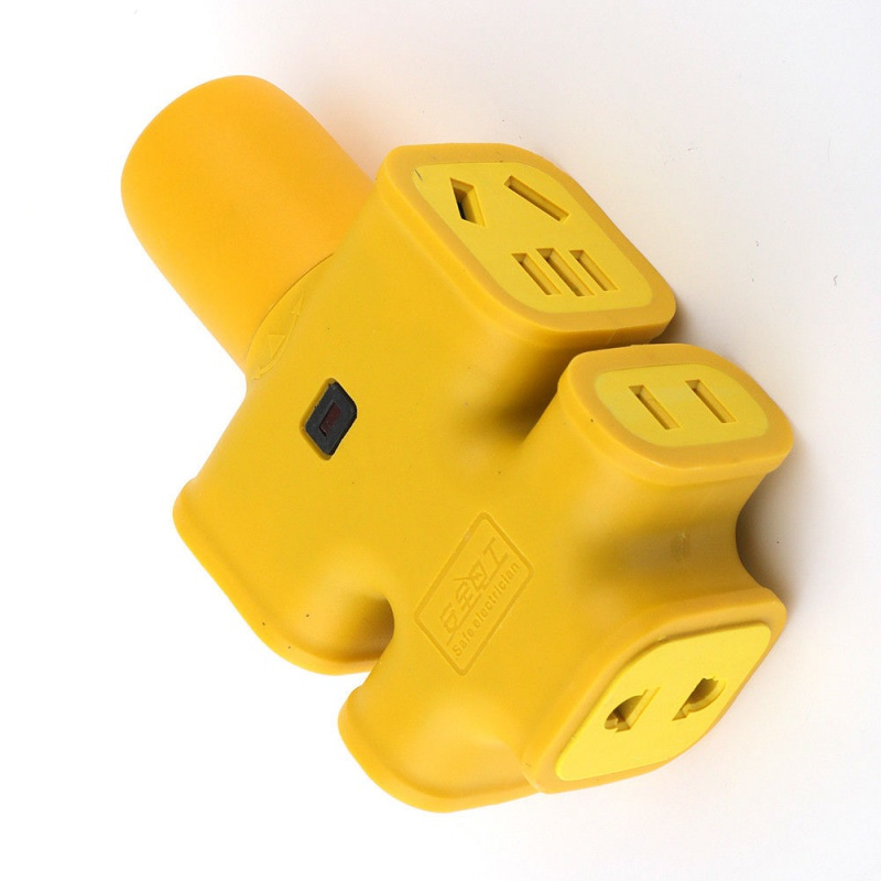 [2个装]大字橡胶插座地拖防摔防爆大功率无线包胶地拖插板插座排插