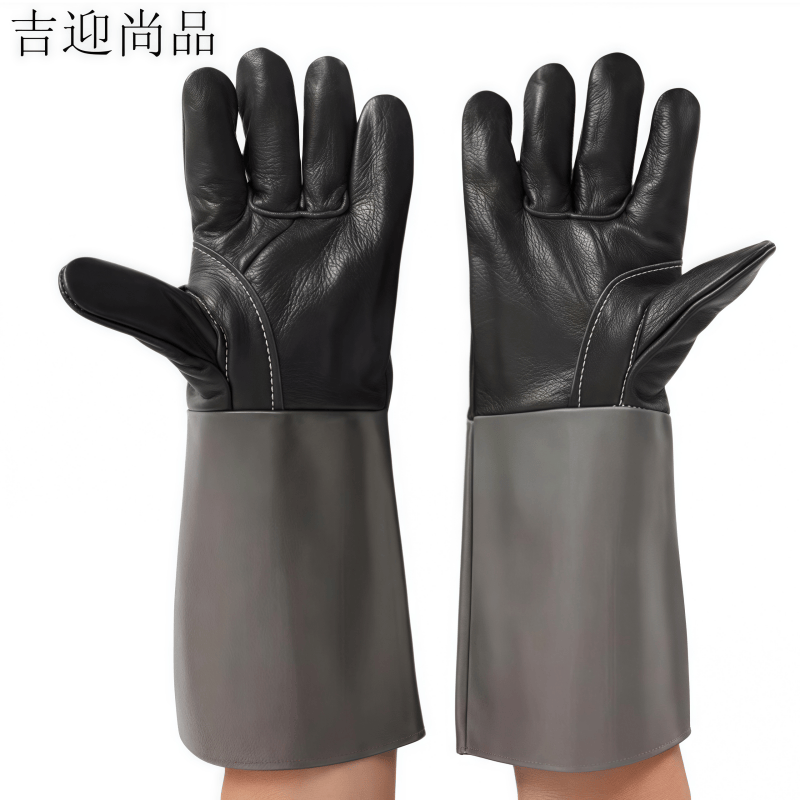 吉迎尚品 电焊手套牛皮手套加长劳保手套 38cm 双 38cm