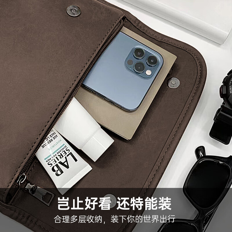 维多利亚旅行者时尚休闲单肩包斜挎差包随手包501咖啡色高清大图