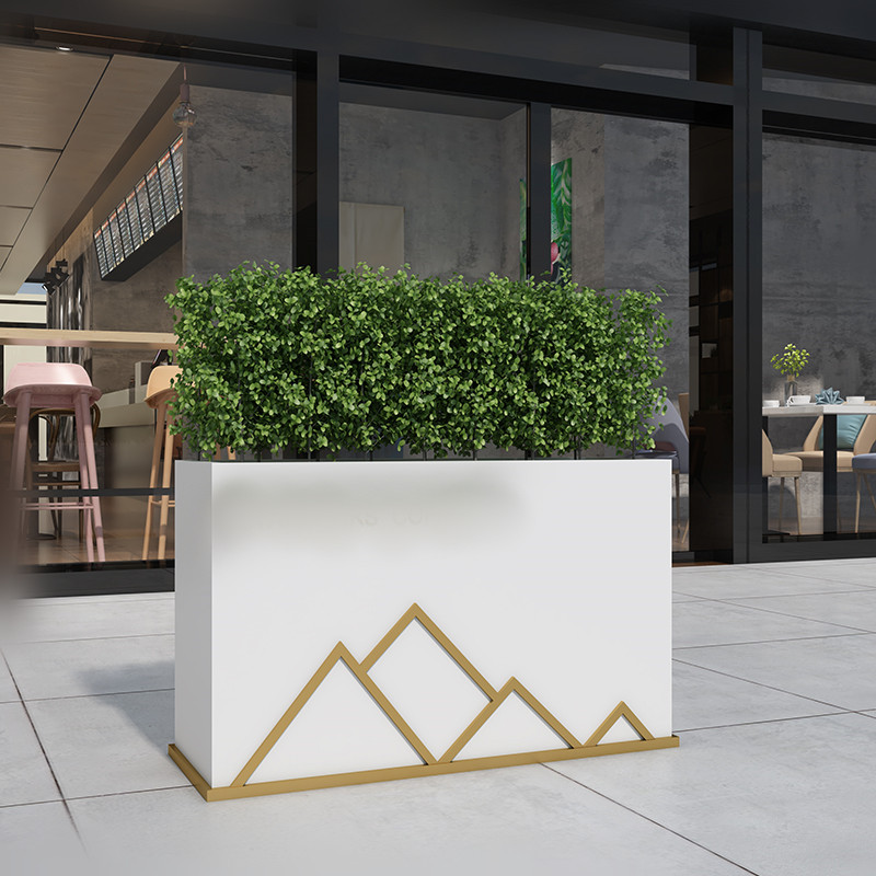 户外铁艺花箱长方形金属花坛花槽庭院种植箱围栏隔断花盆组合定制不含