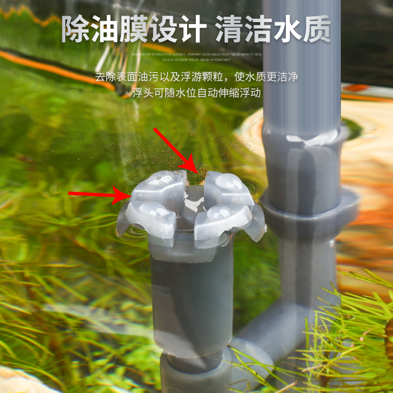 鱼缸过滤器三合一过滤泵增氧抽水泵小型循环瀑布壁挂式过滤器高清大图