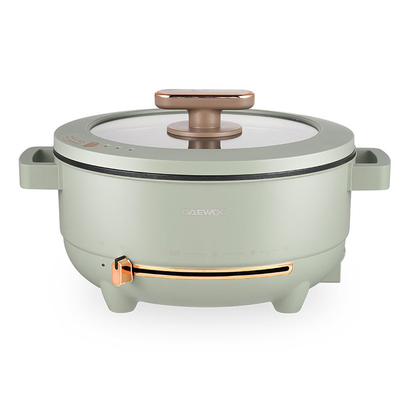 大宇(DAEWOO) 多功能电煮锅5L大容量家用 多用锅电火锅5L 云雾绿 DYHG-5036!
