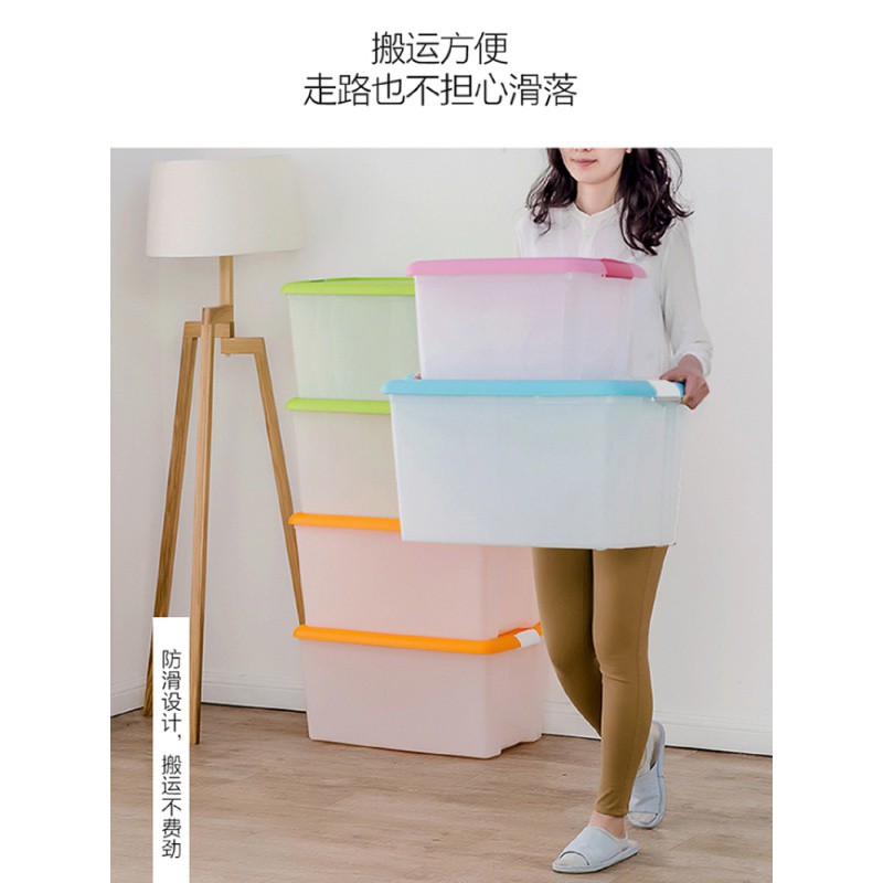 特大号衣服塑料透明收纳箱家用整理箱车载储物箱子有盖 三维工匠高清大图