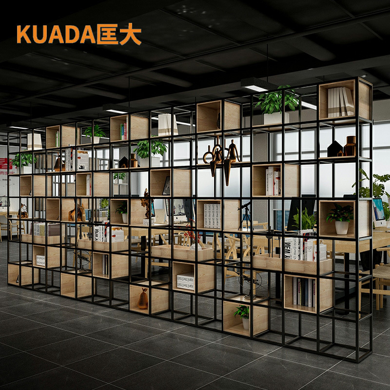 匡大 工业风办公室铁艺隔断置物架KDT082