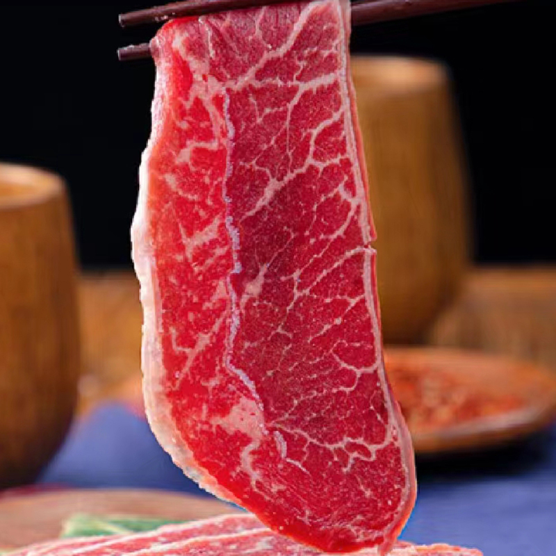 货出六盘 宁夏西吉县谷草饲喂养 六盘山牛肉 精品黄牛 原切雪花牛板腱2斤高清大图