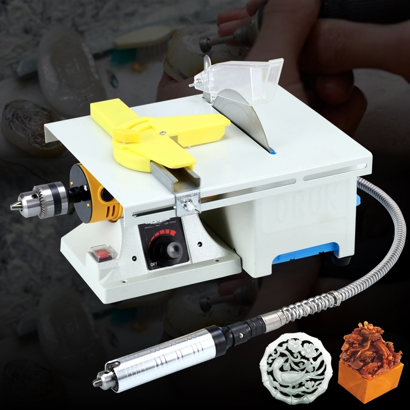 多功能玉石雕刻机古达切割机电磨机台磨机小型抛光机打磨机电动台锯二
