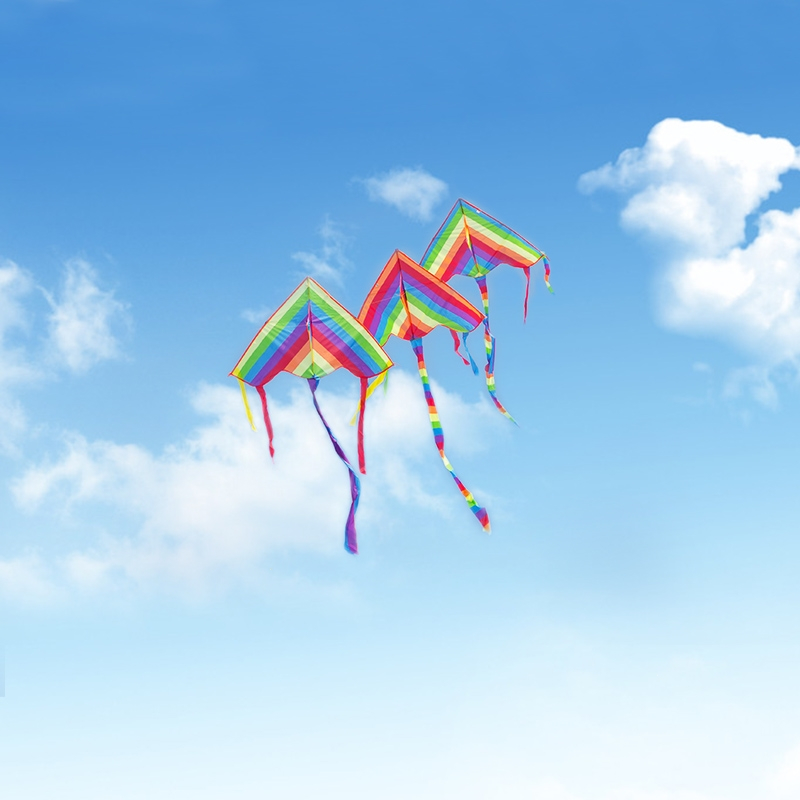 彩虹风筝带线轮套装潍坊闪电客小卡通初学者微风易飞儿童网红2021新款