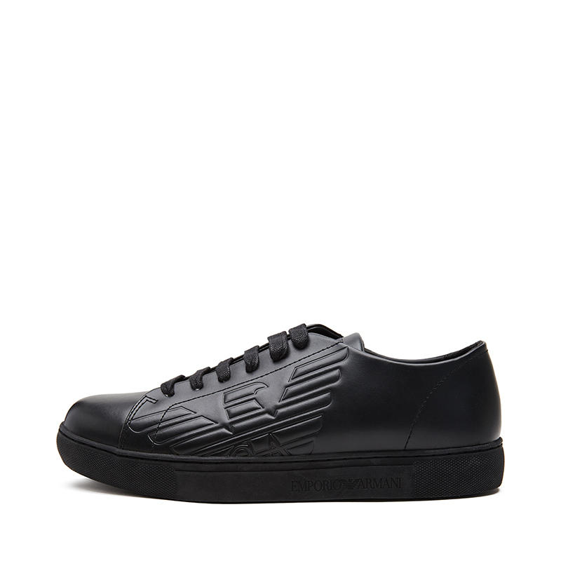 EMPORIO ARMANI 阿玛尼 男士徽标牛皮休闲鞋运动鞋