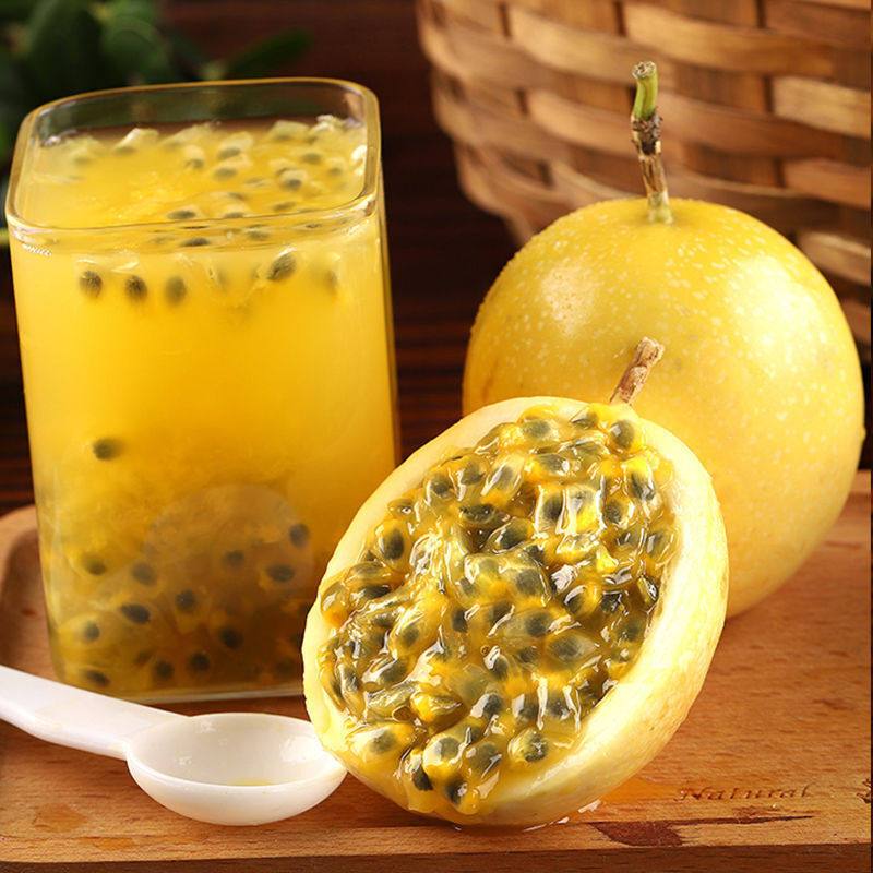 [熊猫鸟]黄金百香果 西番莲鸡蛋果 净重4.5斤 大果 单果60-70g 新鲜采摘高清大图