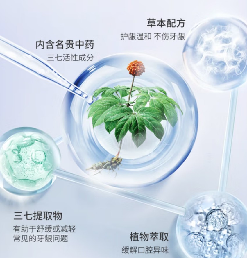 云南三七3支装护齿清新145g+舒爽薄荷90g+清护35g 54支高清大图