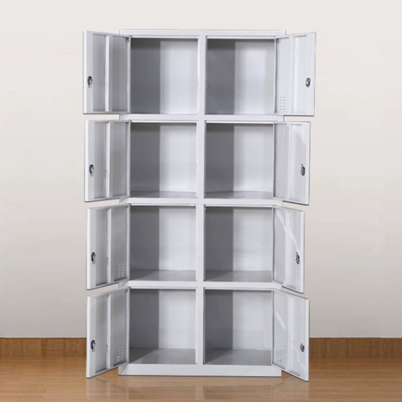 缑氏收纳柜财务档案柜资料柜加厚文件柜办公室带锁铁皮柜八门更衣柜高清大图