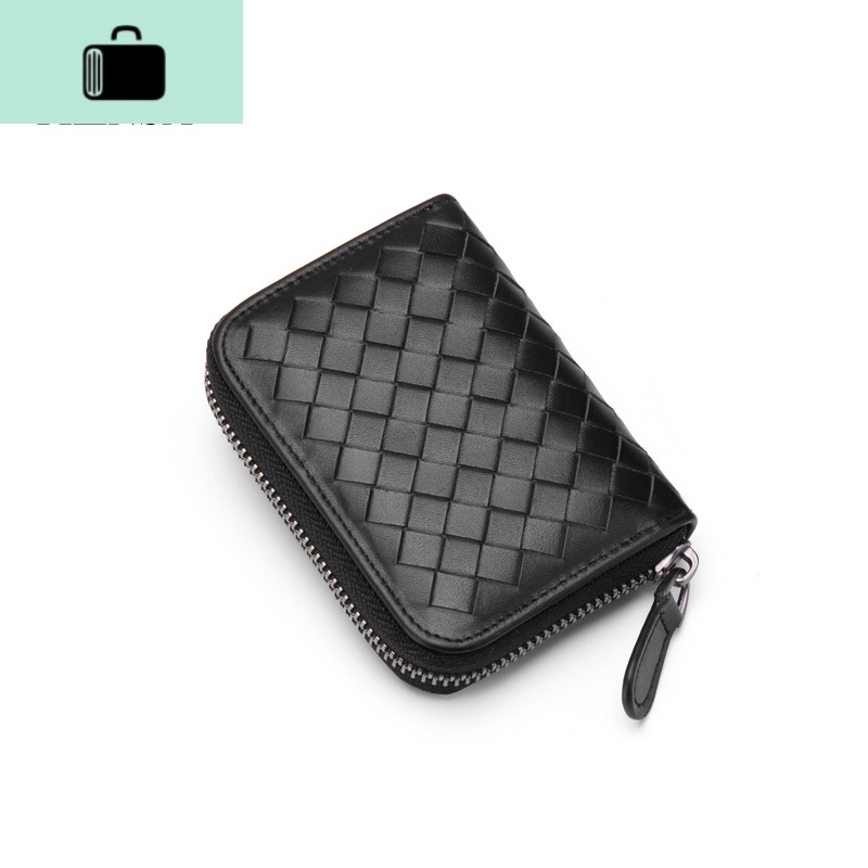 新款皮男式拉链皮编织卡包 多卡位女式信用卡片包 女士卡套潮NEW LAKE女士钱包/卡包高清大图