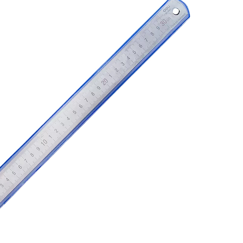 得力8463 30CM 钢尺 公英制 双面刻度尺