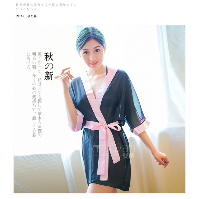 情趣内衣性感古典日本和服套装透明女制服挑逗旗袍