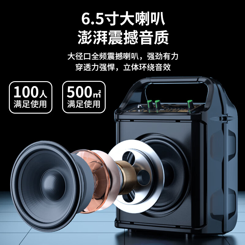 索爱(soaiy)SA-F33手提音响高低音户外k歌大音量广场舞电木吉他乐器音箱直播小型家用音箱 单麦高清大图