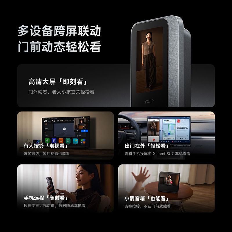 小米智能门锁M30 人脸识别版 全自动人脸指纹密码大屏密码锁高清大图