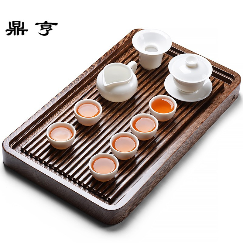 鼎亨德化白瓷茶具套装礼品家用玉瓷整套茶壶简约功夫茶具杯子 6只