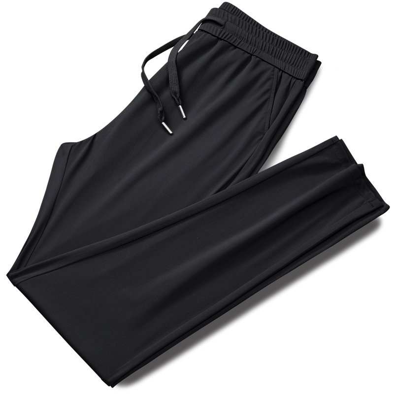 恒源祥男士冰丝休闲裤男款夏季薄款运动裤弹力宽松直筒速干长裤男高清大图