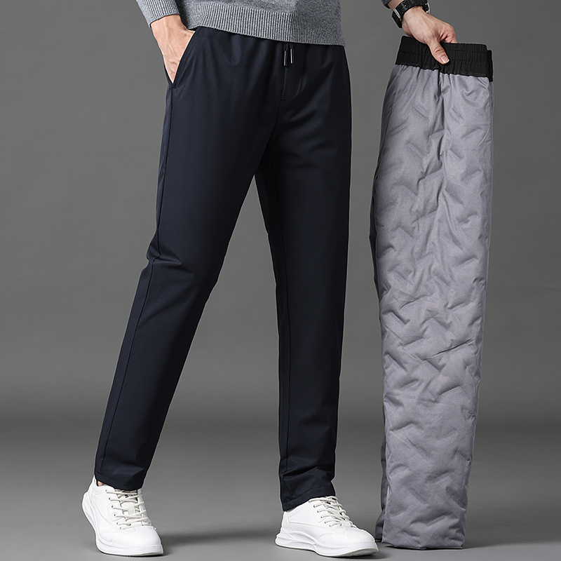 雪中鹅羽绒裤男士2024冬季新款外穿商务休闲棉裤加厚防寒鹅绒裤子超厚鹅绒裤男内穿冬季羽绒裤内胆零下40度极寒弹力东北棉裤