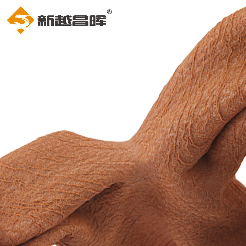 新越昌晖乳胶发泡手套 劳保手套 浸胶防滑耐磨透气皱纹涂胶手套 工地工作防护维修手套XY-S2216 均码12副