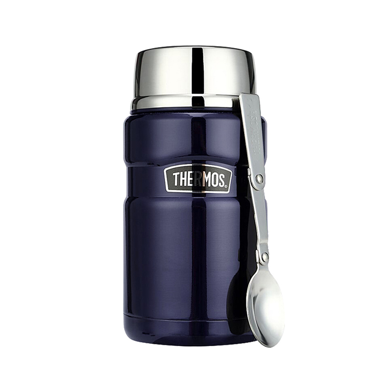 [海外原装品牌直采]THERMOS 膳魔师真空通用焖烧保温杯 304不锈钢保温壶 深蓝色