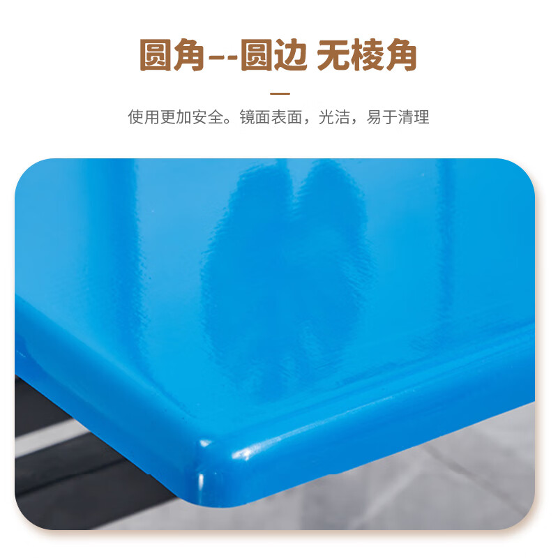域赢单位食堂员工餐桌椅组合学校餐厅不锈钢桌面服务区桌子4人位高清大图