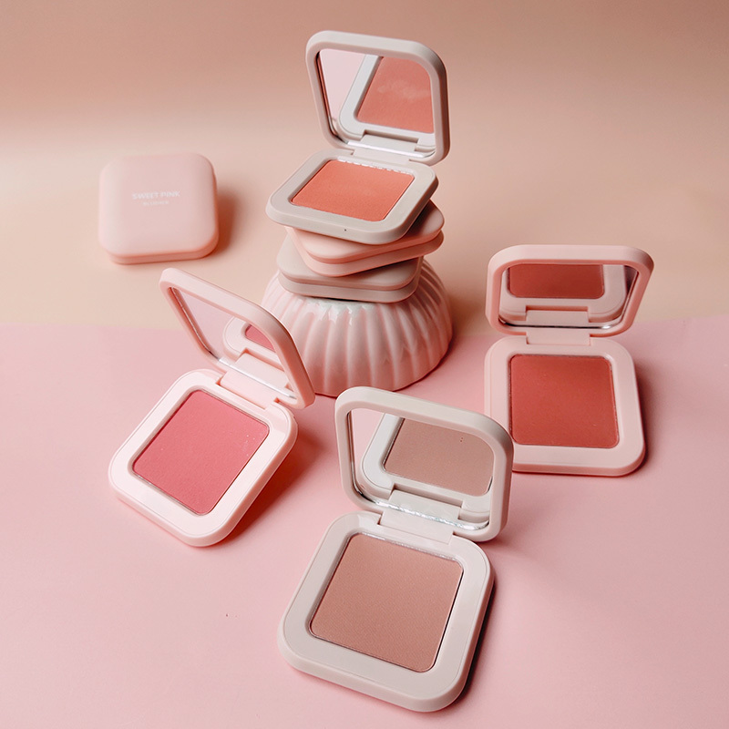 粉色安琪马卡龙单色腮红4g奶油杏仁