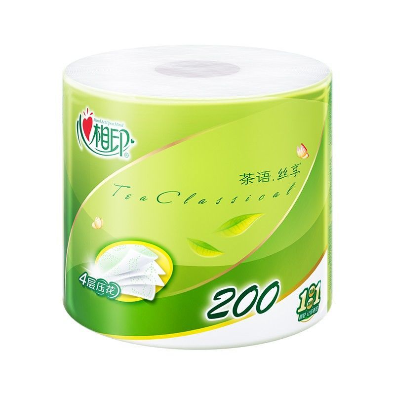 心相印卷纸4层200克27卷茶语系列卫生纸巾心心相印卷筒纸加厚大卷高清大图