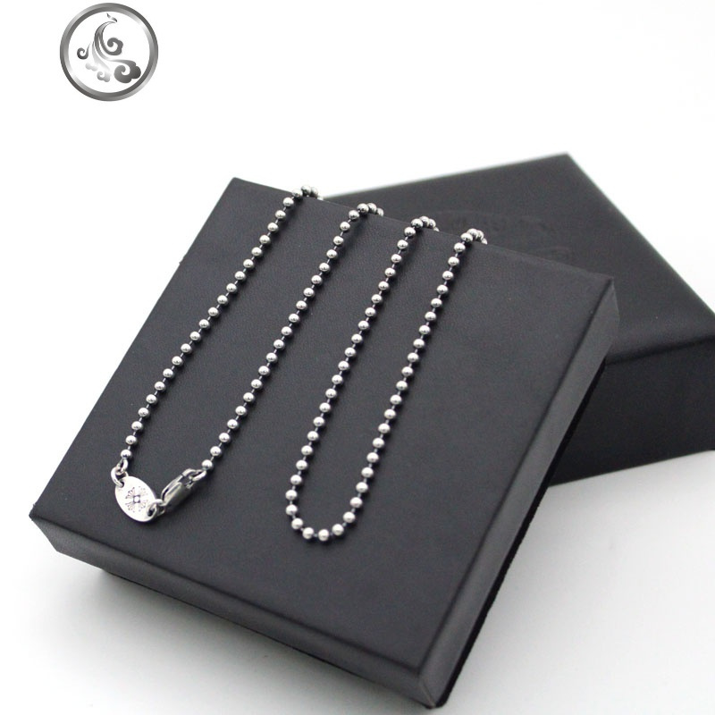 925纯银豆豆项链 泰银复古圆珠链条2.5mm秀气毛衣链长款个性男女 JiMi 60cm