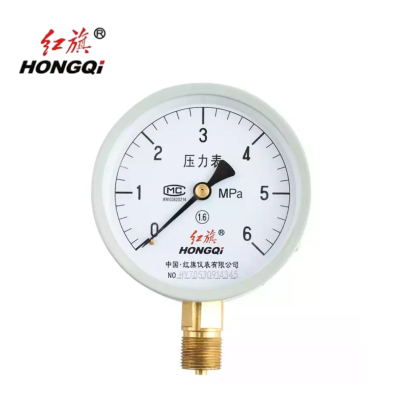 红旗 压力表定制检测款 Y100 0-6MPA 块