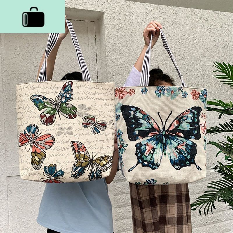 韩版大容量亚麻帆布单肩包女包2020新款潮百搭可爱休闲包手提包NEW LAKE女士单肩包图片