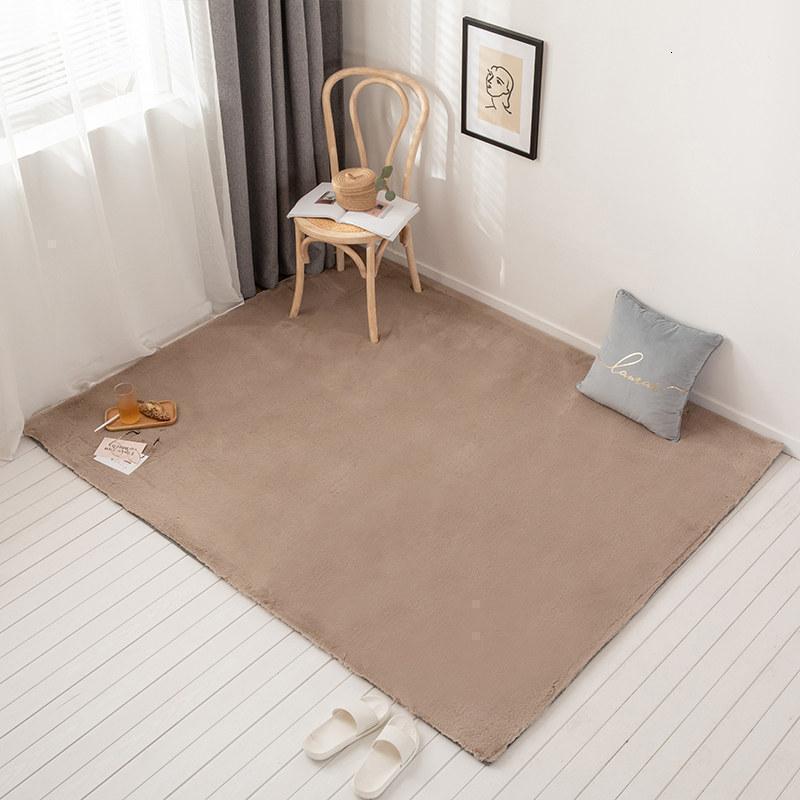 美帮汇北欧地毯加厚简约客厅沙发茶几垫卧室床边ins仿兔毛房间满铺垫子 咖啡色 宽180cm*长300cm