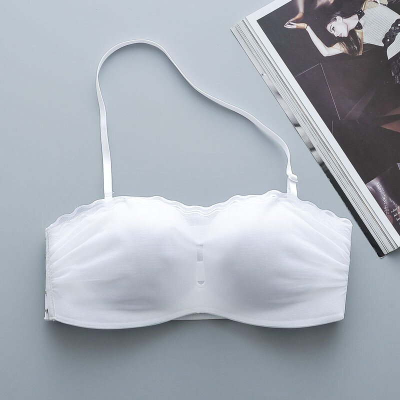 白挂脖背带打底裹胸带胸垫抹胸无钢圈内衣文胸