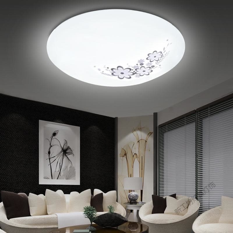 苏宁放心购 吸灯顶灯圆形客厅卧室灯具楼梯阳台家用全白工程面包灯LED吸顶灯图片