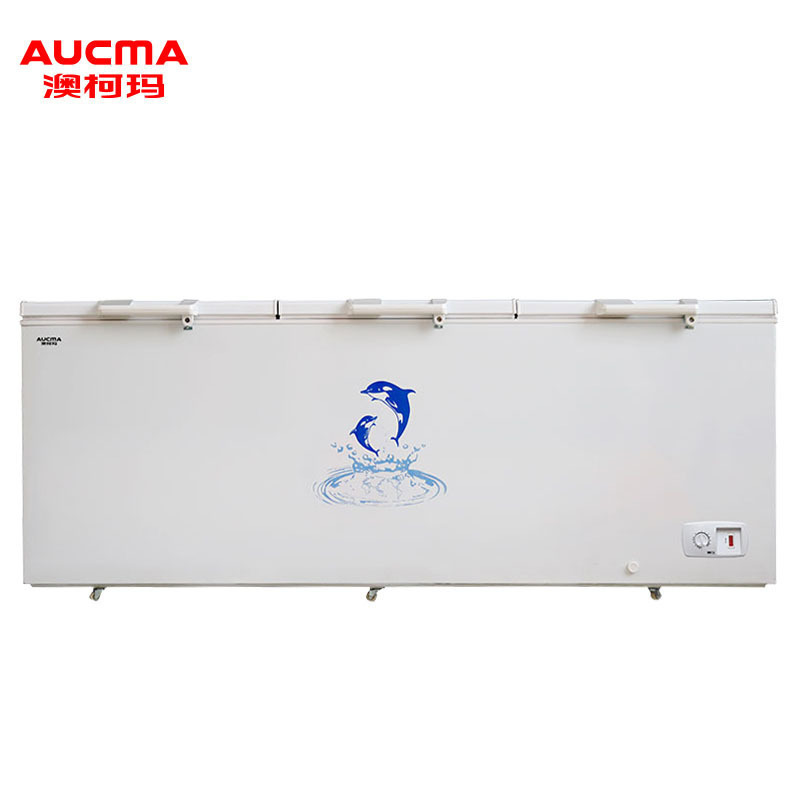 澳柯玛aucma930升顶开门单温冷柜大冰柜商用大容量冷藏冷冻三开门卧式