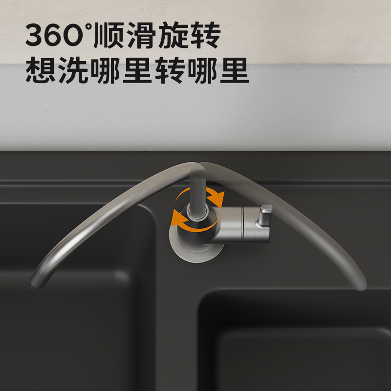 九牧(JOMOO)镀铬厨房水龙头净水单冷立式水槽洗菜盆洗衣池79007-611高清大图