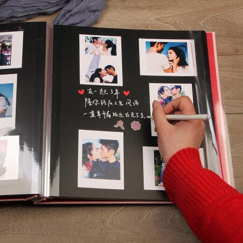 麂皮绒面DIY相册本粘贴式覆膜影集纪念册浪漫情侣创意手工相薄 三维工匠 18寸麂皮绒[动物乐园]+礼包