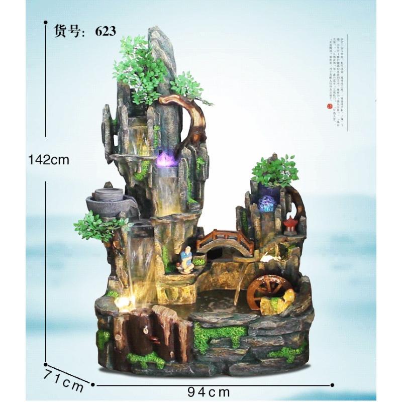 大型假山流水喷泉鱼池装饰品客厅阳台别墅庭院景观水景风水轮摆件L